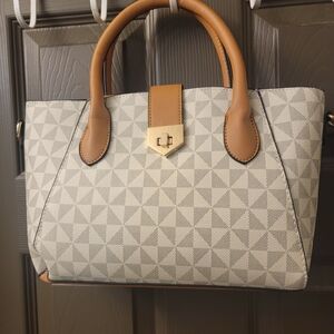 Tan and Cream Tote Bag